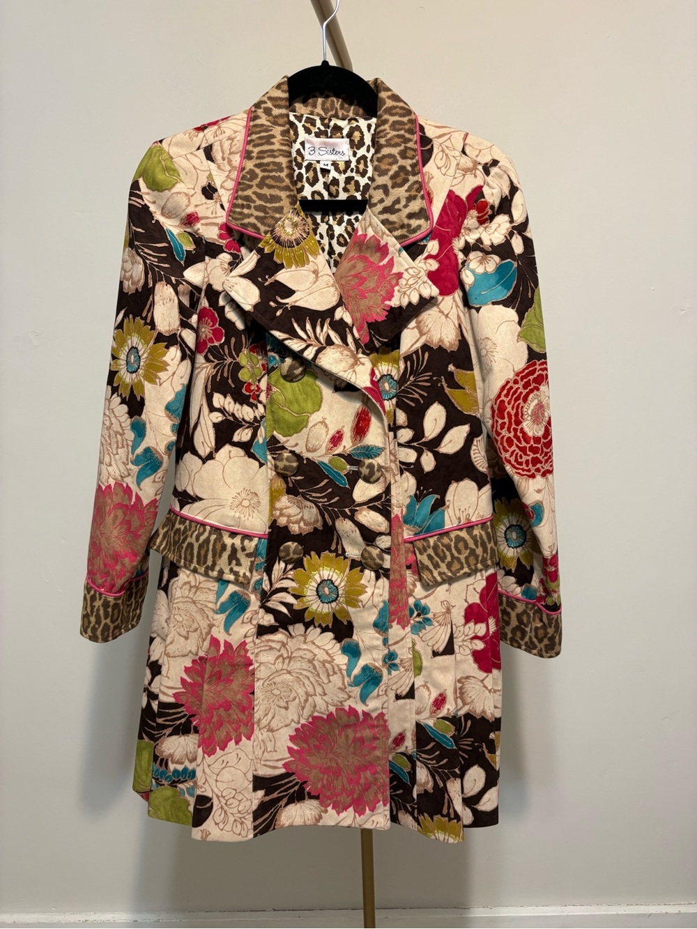 3 Sisters Leopard Print Coat - Brown and Tan